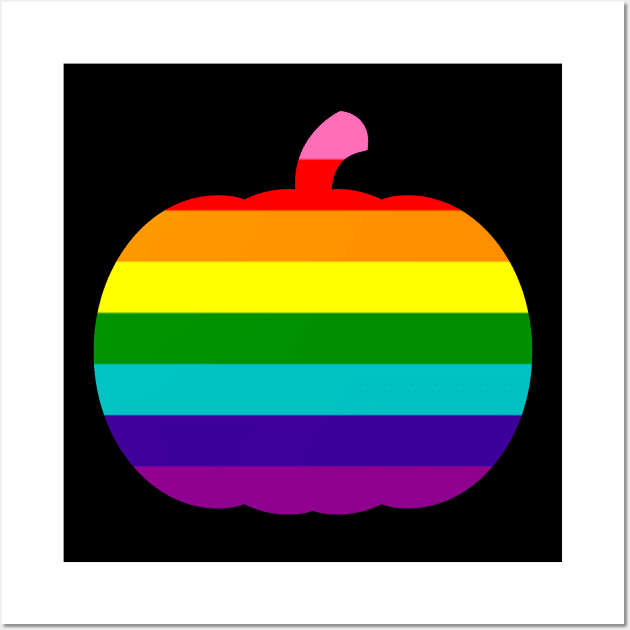 Halloween Pumpkin LGBT Flag Gilbert Baker PRIDE Rainbow Wall Art by aaallsmiles